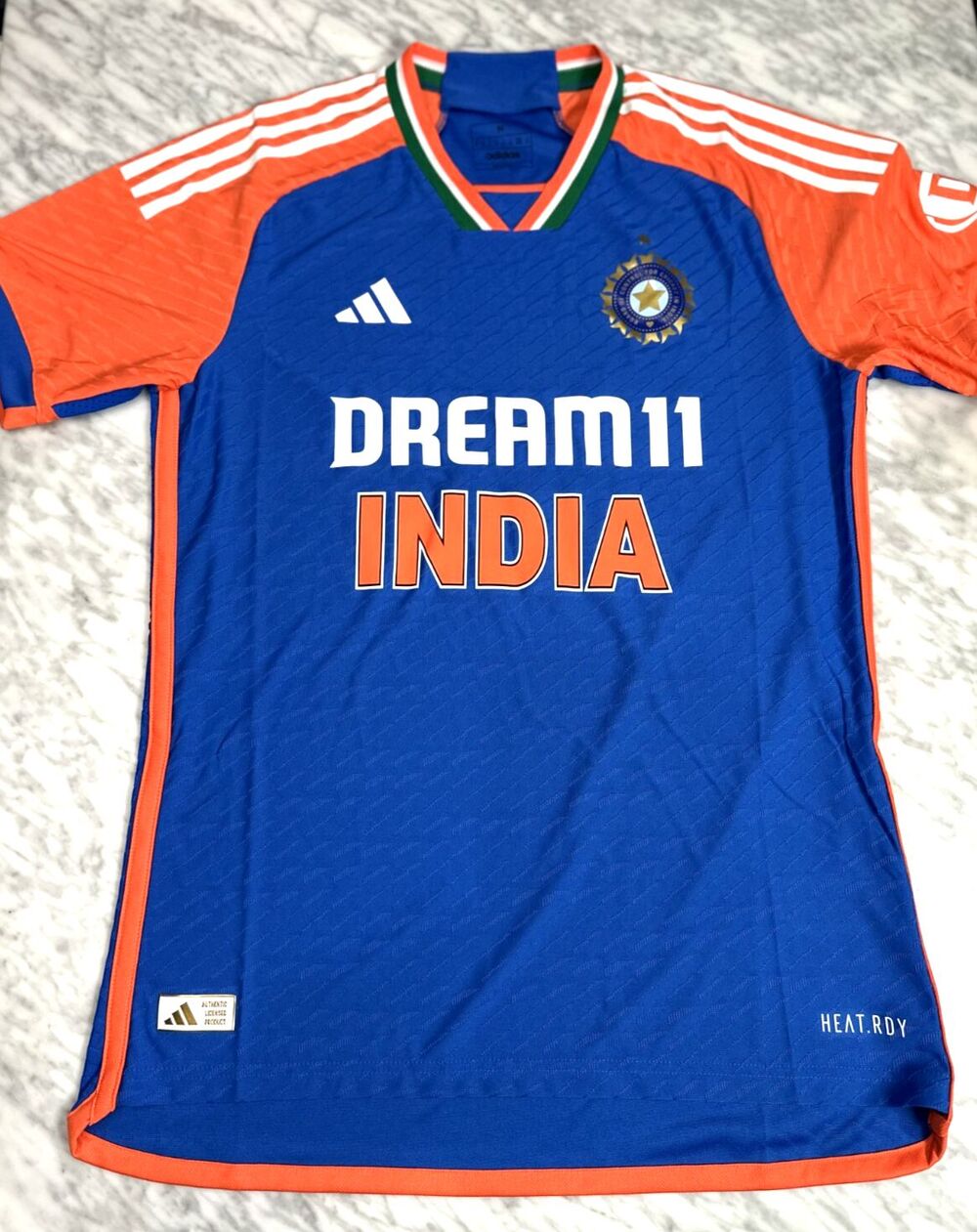 Adidas Dream 11 India Cricket JN0886 Jersey Blue & Orange Men's Medium NEW